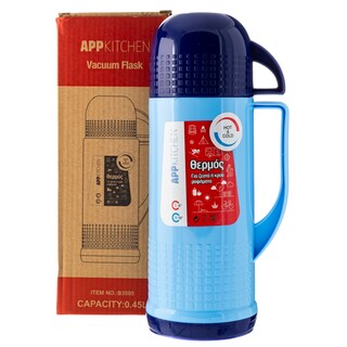 - | VACUUM PLASTIC FLASK 450ML COLORED 1PCS