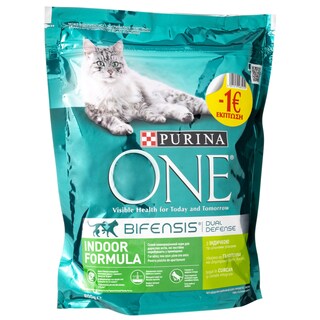 PURINA ONE | Γατοτροφή Indoor Γαλοπούλα 800gr Έκπτωση 1Ε