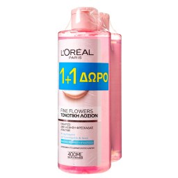 L'OREAL | Τονωτική Λοσιόν Προσώπου Fine Flowers Τριαντάφυλλο & Λωτός 400ml 1+1 Δώρο