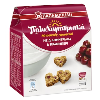 ΠΑΠΑΔΟΠΟΥΛΟΥ | Πολυδημητριακά Μπισκότα Μπουκιές Κράνμπερι 160gr