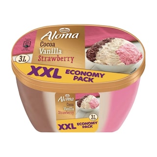 ALOMA | Παγωτό XXXL Βανίλια Σοκολάτα Φράουλα 1.455kg