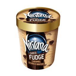 NIRVANA | Παγωτό Choco Fudge Caramel & Choco Wafers 630g