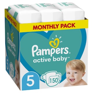 PAMPERS | Πάνες Μωρού Active Baby Νο5 Αποκλειστικά Online 150 Τεμάχια