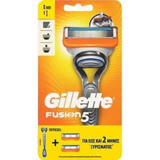 GILLETTE | Ξυριστική Μηχανή Fusion5 + 2 Ανταλλακτικά 1 Τεμάχιο