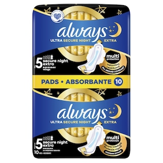 ALWAYS | Σερβιέτες Ultra Secure Night Extra 10 Τεμάχια