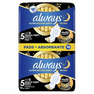 ALWAYS | Σερβιέτες Ultra Secure Night Extra 10 Τεμάχια