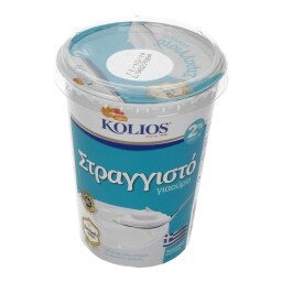 ΚΟΛΙΟΣ | ΓΙΑΟΥΡΤΙ ΛΕΥΚΟ ΣΤΡΑΓΓΙΣΤΟ 2% ΛΙΠΑΡΑ 500 GR