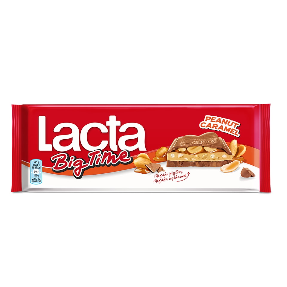 LACTA Σοκολάτα Big Time Φιστίκι & Καραμέλα 276gr