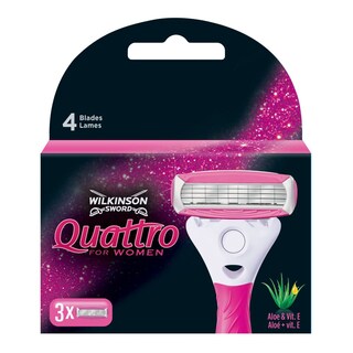 WILKINSON | QUATRO WOMEN | Ανταλλακτικά Ξυριστικής Μηχανής Quattro Women 3 Τεμάχια