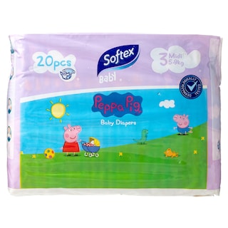 SOFTEX | Πάνες Μωρού Peppa Pig Midi Νο3 20 Τεμάχια