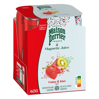 PERRIER | Ανθρακούχο Νερό Maison Perrier Φράουλα και Ακτινίδιο 4x250ml
