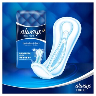 ALWAYS | Σερβιέτες Profresh Maxi Night 9 Τεμάχια