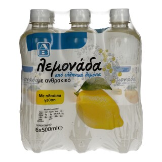 ΑΒ | Αναψυκτικό Λεμονάδα Με Ανθρακικό Φιάλη 6 X 500ml