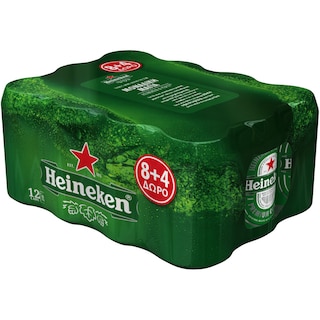 HEINEKEN | Μπύρα Κουτί  12 Χ 330 ml 8+4 Δώρο