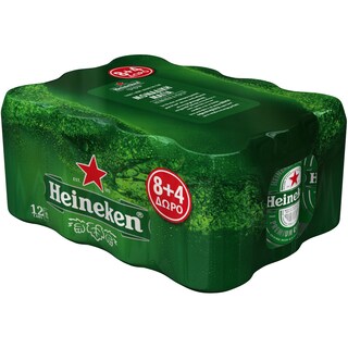 HEINEKEN | Μπύρα Κουτί  12 Χ 330 ml 8+4 Δώρο
