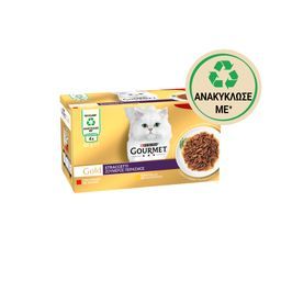 GOURMET | Γατοτροφή Βοδινό & Κοτόπουλο 4x85g