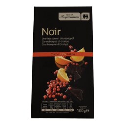 TASTE OF INSPIRATIONS | ΣΟΚΟΛΑΤΑ NOIR 72% CRANBERRY & ORANGE 100GR