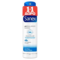 SANEX | Αποσμητικό Spray Dermo Extra Control 150ml 1+1 Δώρο