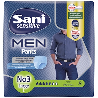 SANI | Εσώρουχα Ακράτειας Men Sensitive Pants Νο3 Large 12 Τεμάχια