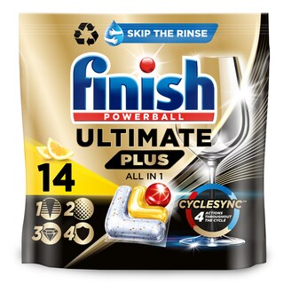 FINISH | Κάψουλες Πλυντηρίου Πιάτων Ultimate Plus Allin1 Λεμόνι 14 Τεμάχια