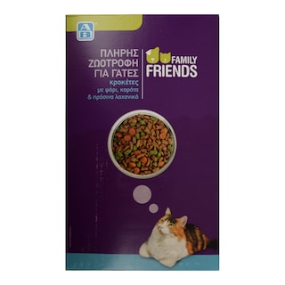 FAMILY FRIENDS | ΞΗΡΑ ΤΡΟΦΗ ΓΑΤΑΣ ΨΑΡΙ, ΛΑΧΑΝΙΚΑ ΚΑΙ ΚΑΡΟΤΑ 400 GR