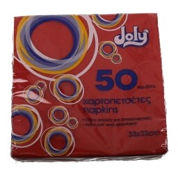 JOLLY | ΧΑΡΤΟΠΕΤΣΕΤΕΣ 2 ΦΥΛΛΑ ΚΟΚΚΙΝΗ 50 ΤΕΜ