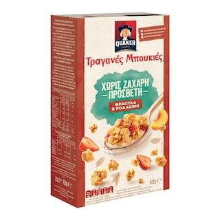QUAKER | Τραγανές Μπουκιές Φράουλα Χωρίς Πρόσθετη Ζάχαρη 400g