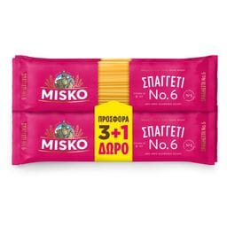 MISKO | Ζυμαρικά Σπαγγέτι Νο6 500gr 3+1 Δώρο