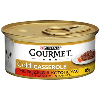 GOURMET | GOLD | Γατοτροφή Βοδινό Κοτόπουλο Σε Σάλτσα Ντομάτας 85 gr