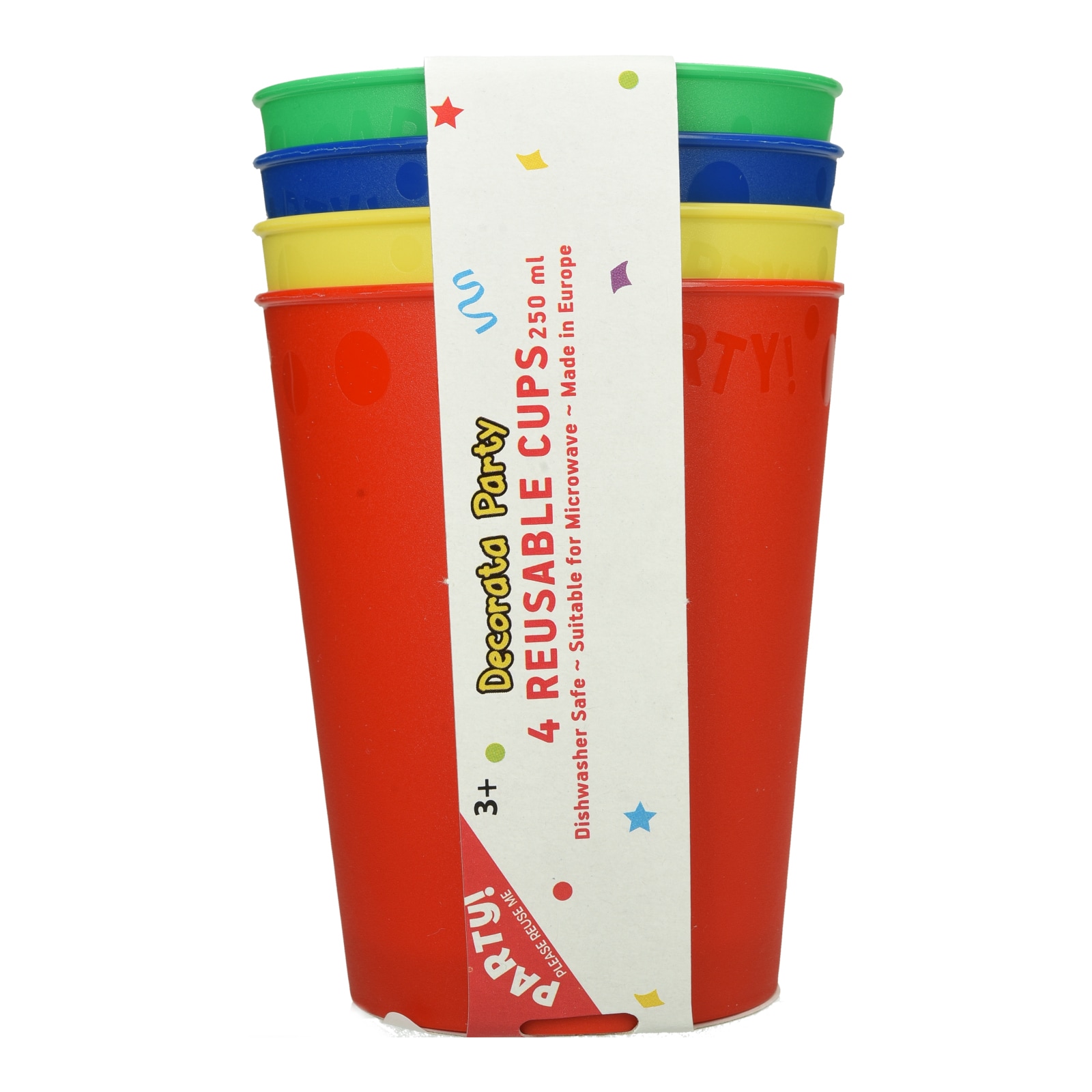 DECORATA Ποτήρια Πολλαπλών Χρήσεων 250ml 4 Τεμάχια