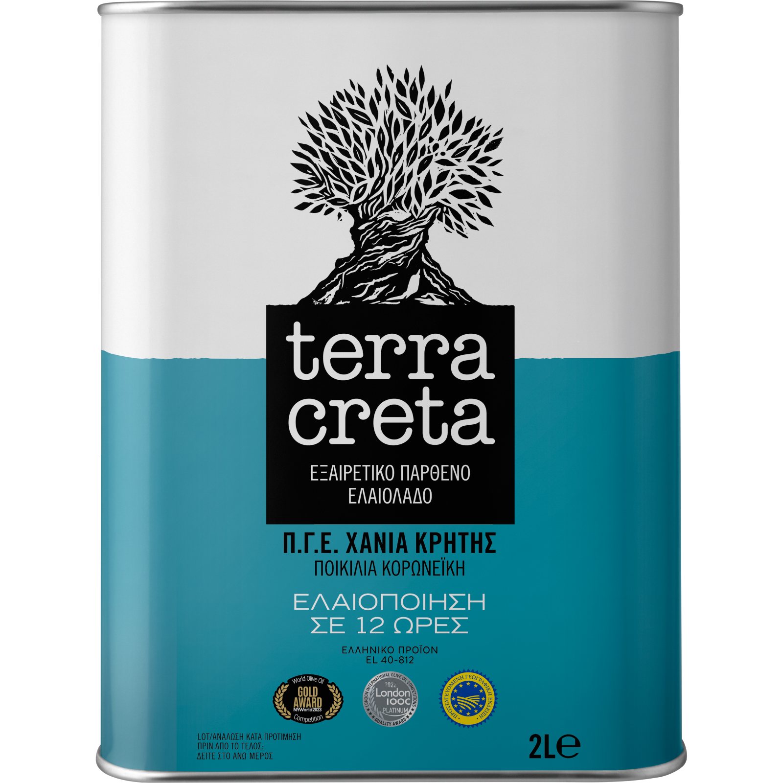TERRA CRETA Ελαιόλαδο Εξαιρετικό Παρθένο ΠΓΕ Χανιά 2lt