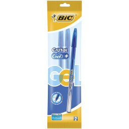 BIC | Στυλό Cristal Gel+ 0.7mm Μπλε 2 Τεμάχια