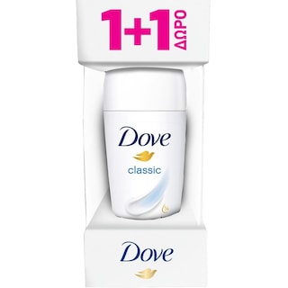 DOVE | Αποσμητικό Roll On Classic 50ml 1+1 Δώρο
