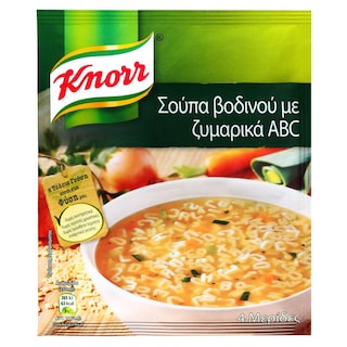 KNORR | Σούπα Βοδινό Ζυμαρικά ABC 80g