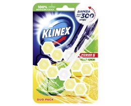 KLINEX | Καθαριστικό Τουαλέτας Power 5 Πράσινο Λεμόνι 2x55gr