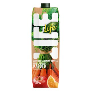 LIFE | Χυμός Νέκταρ Μήλο Πορτοκάλι Καρότο 1lt
