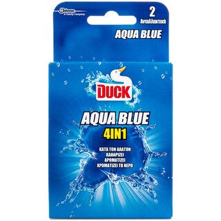 DUCK | Block Λεκάνης WC Aqua Blue 4σε1 Ανταλλακτικό 2x40g
