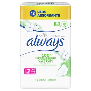 ALWAYS | Σερβιέτες Cotton Protection Ultra Long Μέγεθος 2 18 Τεμάχια