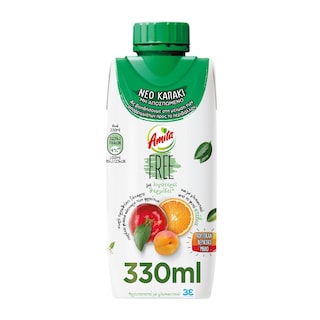 AMITA | Φρουτοποτό Free Πορτοκάλι Βερίκοκο Μήλο 330ml