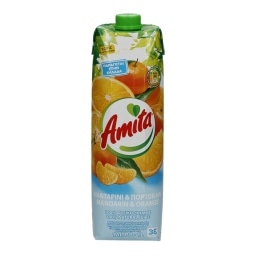 AMITA | ΦΥΣΙΚΟΣ ΧΥΜΟΣ ΜΑΝΤΑΡΙΝΙ ΠΟΡΤΟΚΑΛΙ 1 LT