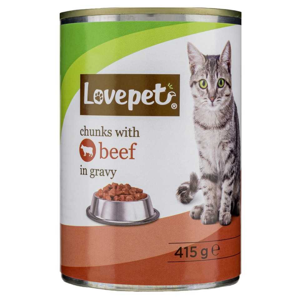 LOVEPET Γατοτροφή Υγρή Βοδινό 415g