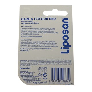 LIPOSAN | ΕΝΥΔΑΤΙΚΟ ΧΕΙΛΙΩΝ CARE AND COLOR RED 4.8 GR