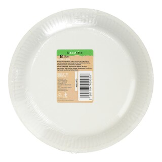 DECORATA | Πιάτα Βιοδιασπώμενα 23cm Γκρι 8 Τεμάχια