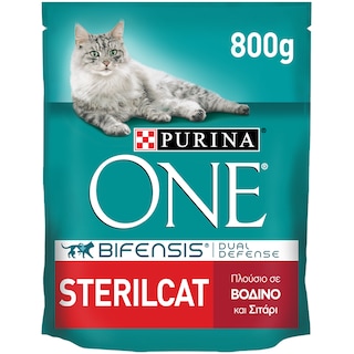 PURINA ONE | Γατοτροφή Sterilcat Μοσχάρι 800gr