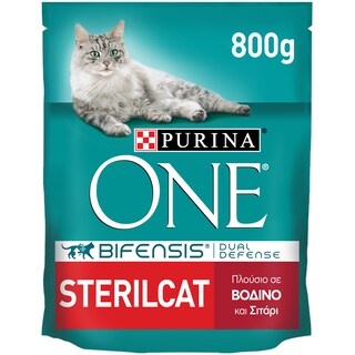 PURINA ONE | Γατοτροφή Sterilcat Μοσχάρι 800gr