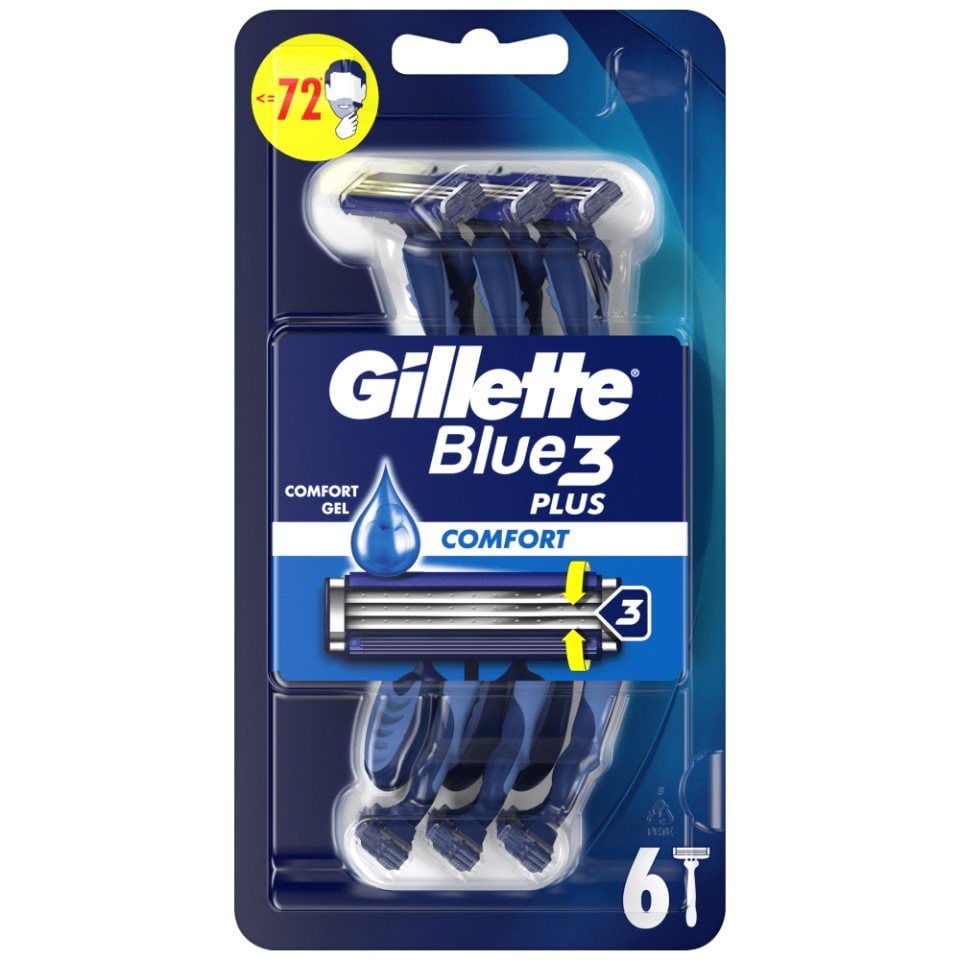 GILLETTE Ξυραφάκια Blue 3 Plus Comfort 6 Τεμάχια