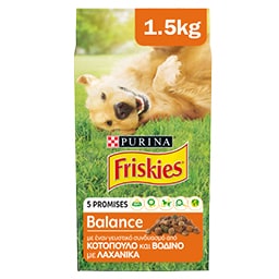FRISKIES | ΞΗΡΑ ΤΡΟΦΗ ΣΚΥΛΟΥ BALANCE ΚΟΤΟΠΟΥΛΟ ΚΑΙ ΛΑΧΑΝΙΚΑ 1,5 KGR