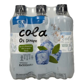 ΑΒ | ΑΝΑΨΥΚΤΙΚΟ COLA 0% ΖΑΧΑΡΗ ΦΙΑΛΗ 6 X 500 ML
