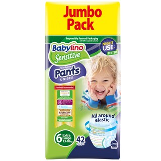BABYLINO | Πάνες Βρακάκι Μωρού Sensitive Νο6 42 Τεμάχια