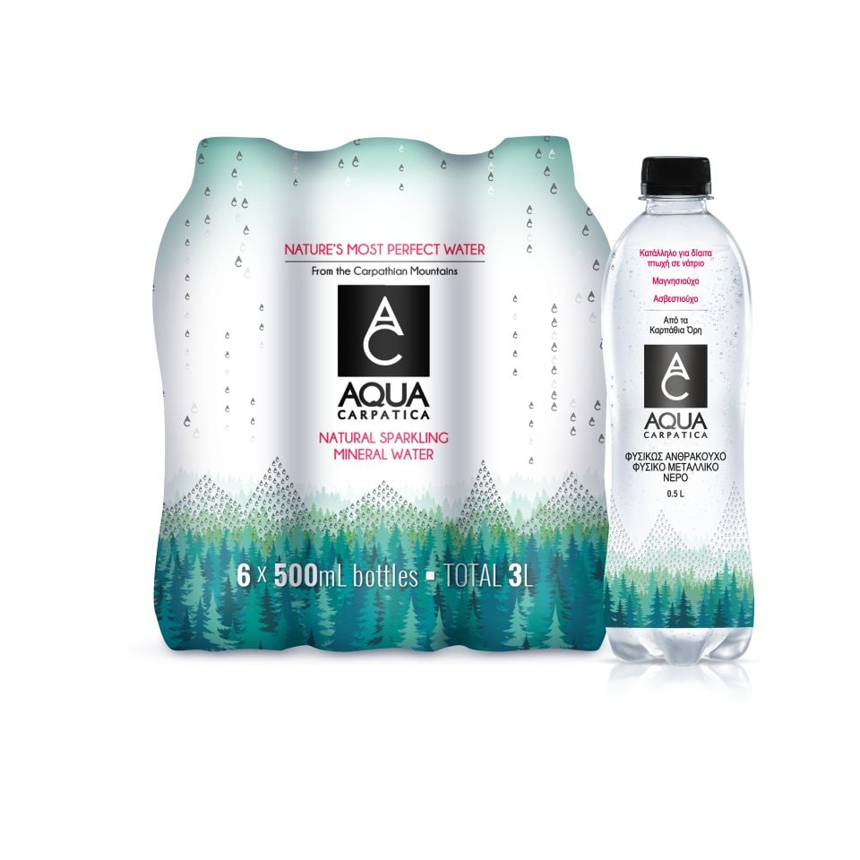 AQUA CARPATICA Νερό Φυσικώς Ανθρακούχο 6x500ml